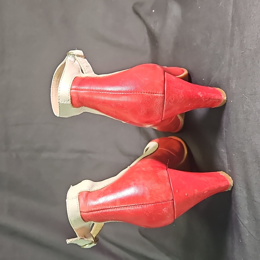 Stylish Red and Cream Ankle Strap Women's Shoes by Miz Mooz - Picture 7 of 10